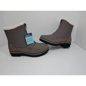 JBU Snowbound Encore Women's Taupe Winter Boots Size 8M Zip Up Fur Lined
